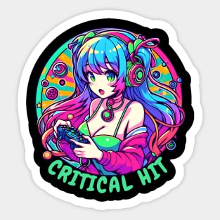 Critical hit gamer girl Sticker